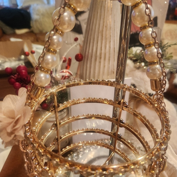 DIOR RIBBED POUCH IN UNBRANDED CHAIN W STUDS EVENING BAG NWT - Picture 11 of 15